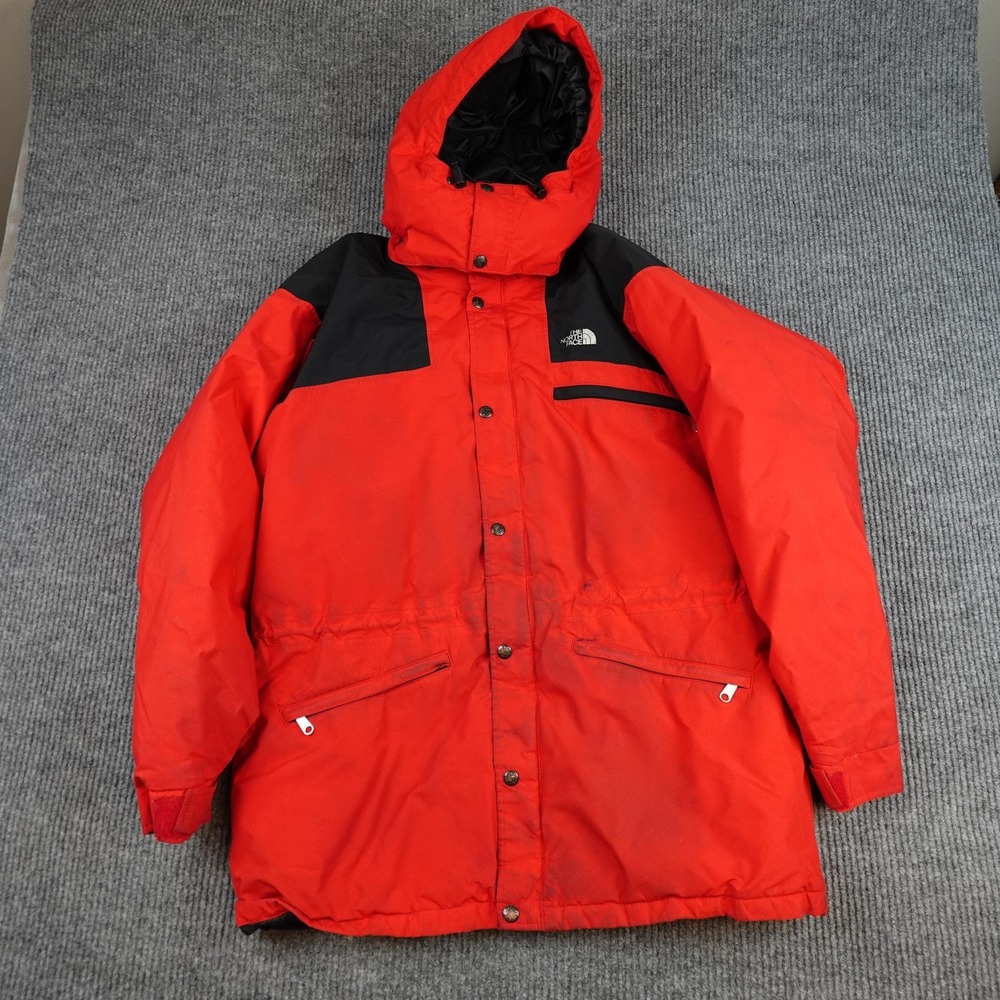 Vintage North Face Parka Jacket Mens Large Red Goretex Down Made USA 80s 90s